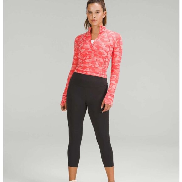 Lululemon Its Rulu Run Cropped Half Zip Heritage Camo Jacquard size 4 - Picture 2 of 8